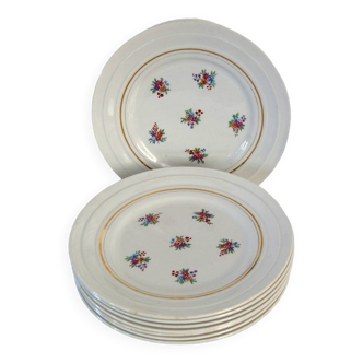 8 vintage St Amand opaque porcelain dessert plates