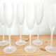 Lot of frosted bubble glass champagne flutes from Biot glassware.