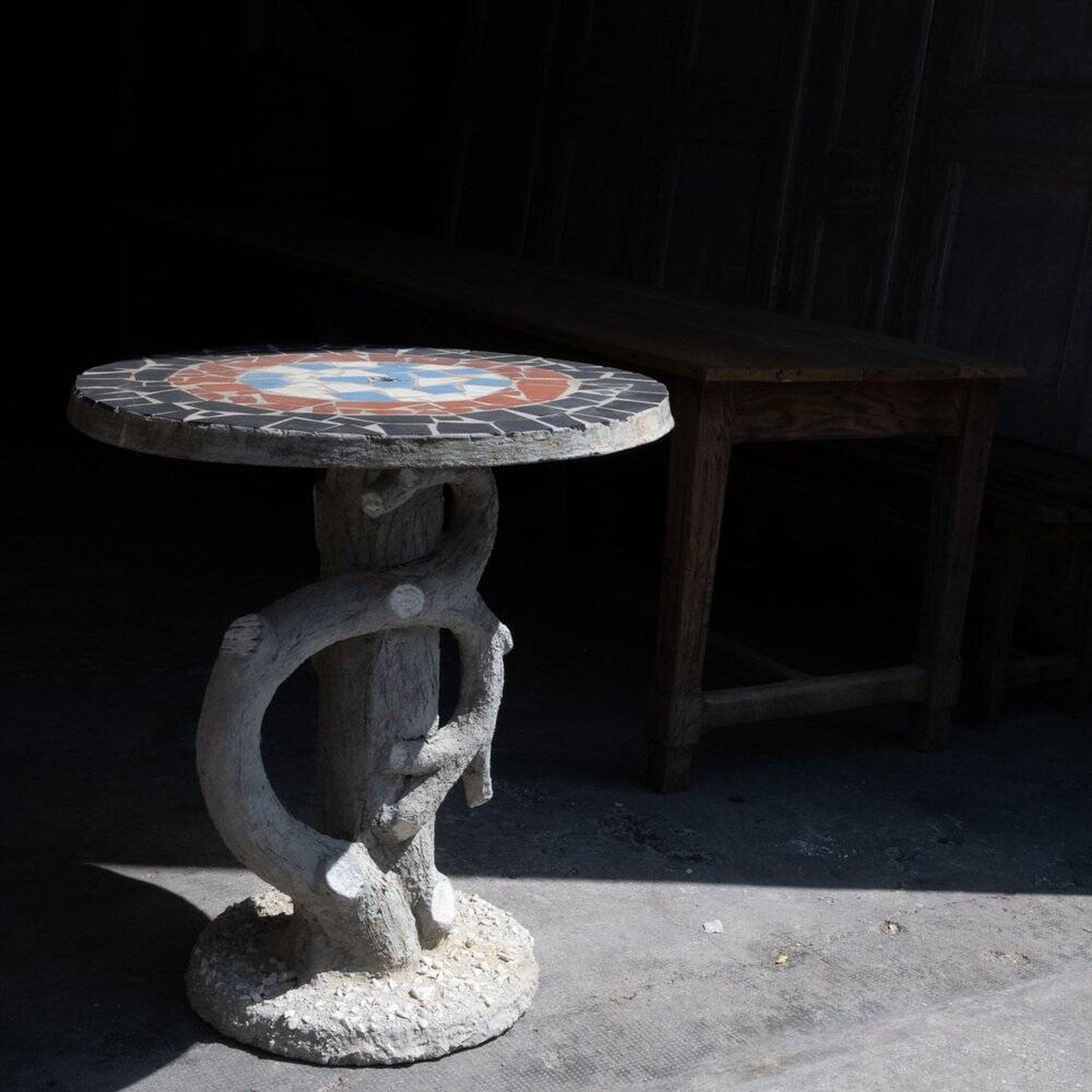 Table de jardin en béton, années 1950