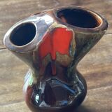 Vintage TriFlore Vase, Vallauris Ceramic, H 16 cm