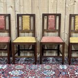 Series of 4 Art Deco mahogany chairs from the 1950s