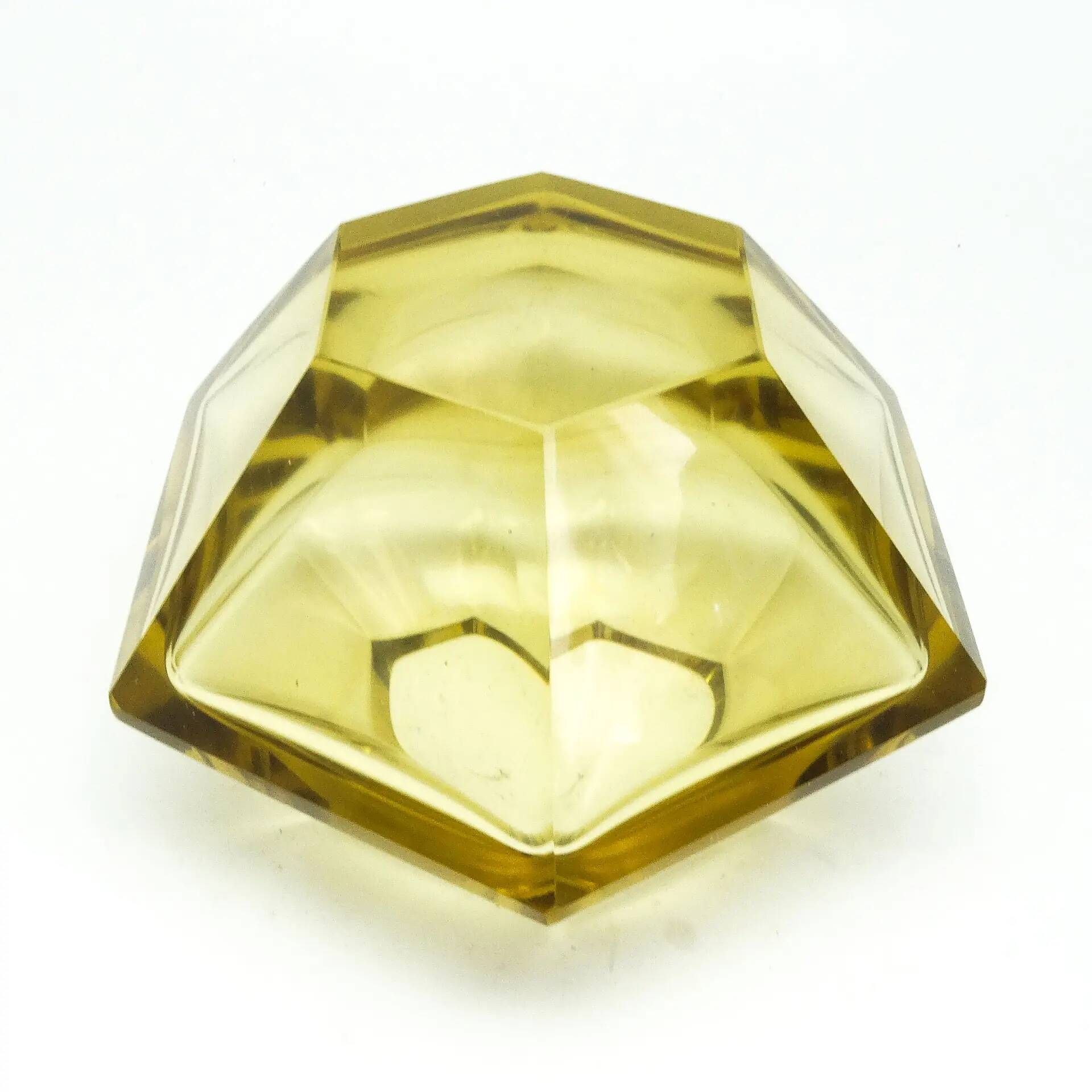 Art Deco vase, citrine crystal, designed by R. Hlousek, Moser, Czechoslovakia, 1930s