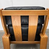 Mid-Century lounge chair model Bonanza with a high back in leather by Esko Pajamies for Asko, Finland, 1960s.