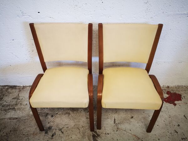 Paire De fauteuils steiner Modèle Bow Wood