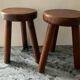 Pair of farmhouse stools in solid oak