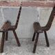 Pair of brutalist tripod stools