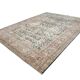 Tapis persan floral noir et rouge
