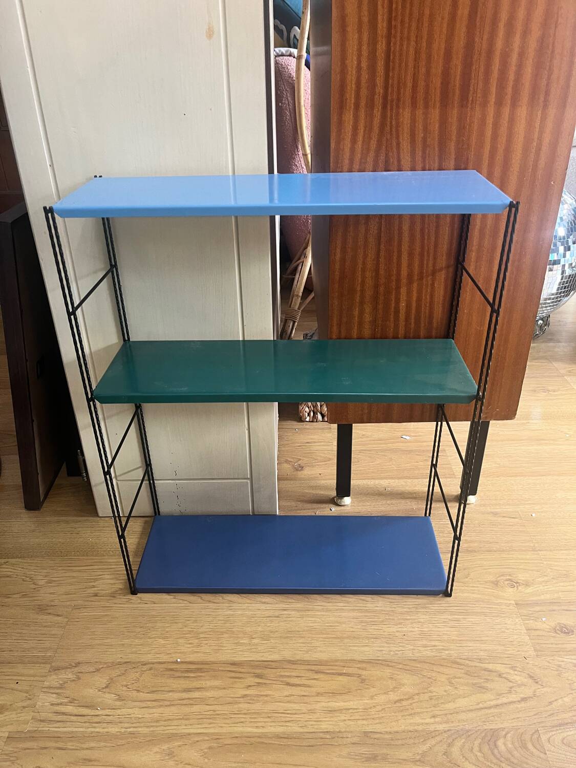 Vintage string metal wall shelf