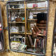 Vintage beveled barber triptych mirror from the 1950s