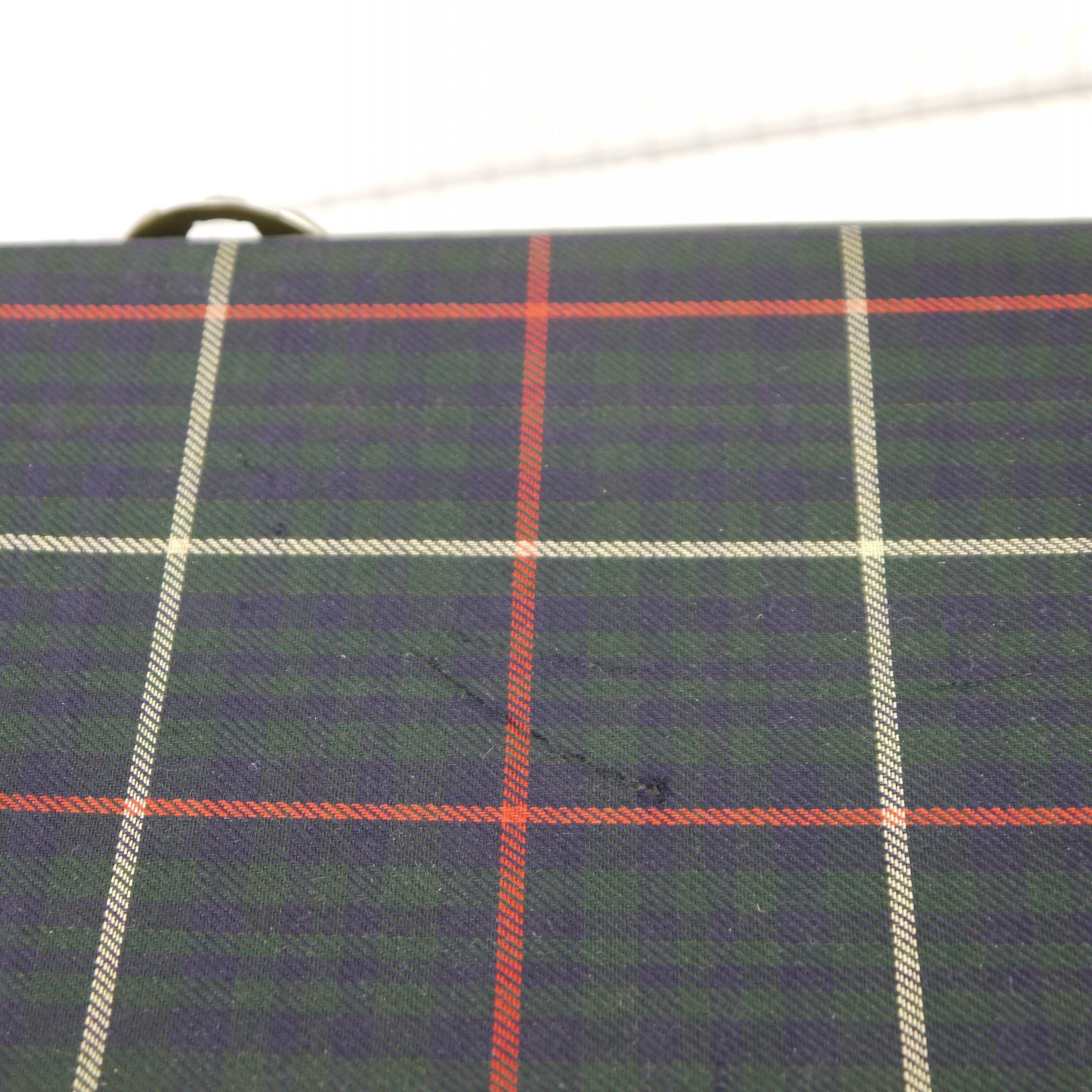 Green scottish fabric case with key