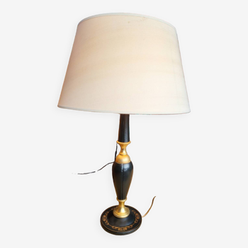 Lampe de bureau vintage en cuir et laiton Le Tanneur