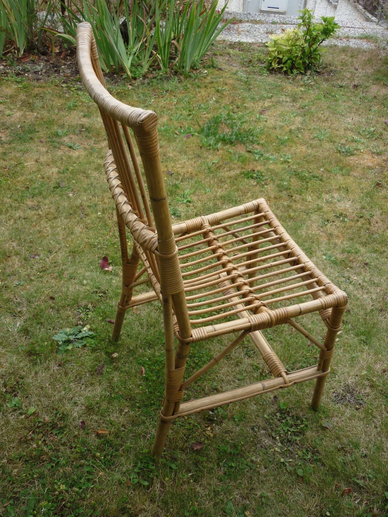 Rattan and bamboo chair