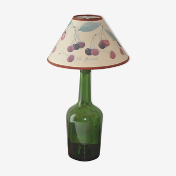 Green glass bottle lamp