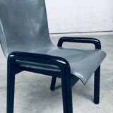 Postmodern Leather Dining Chairs, Italy, 1980s, Set of 4