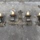 Three vintage hammered wrought iron sconces