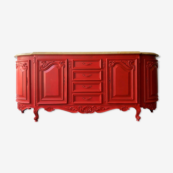 half-moon hunting furniture Louis XV Rocaille in lacquered wood