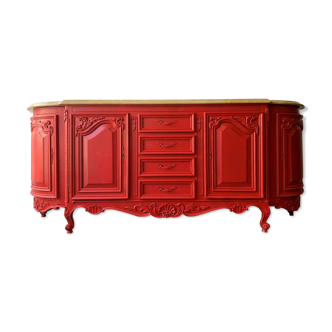 half-moon hunting furniture Louis XV Rocaille in lacquered wood