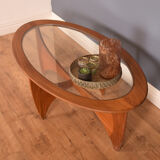 Restauré Teck Retro G Plan Fresque Teck &Verre OvalE Astro Table Basse
