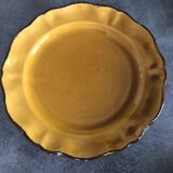 Set of 4 plates in earthenware of haute provence made yellow handmade 24.5 cm