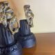 Fireplace - 1900-1910 pair of cast iron andirons
