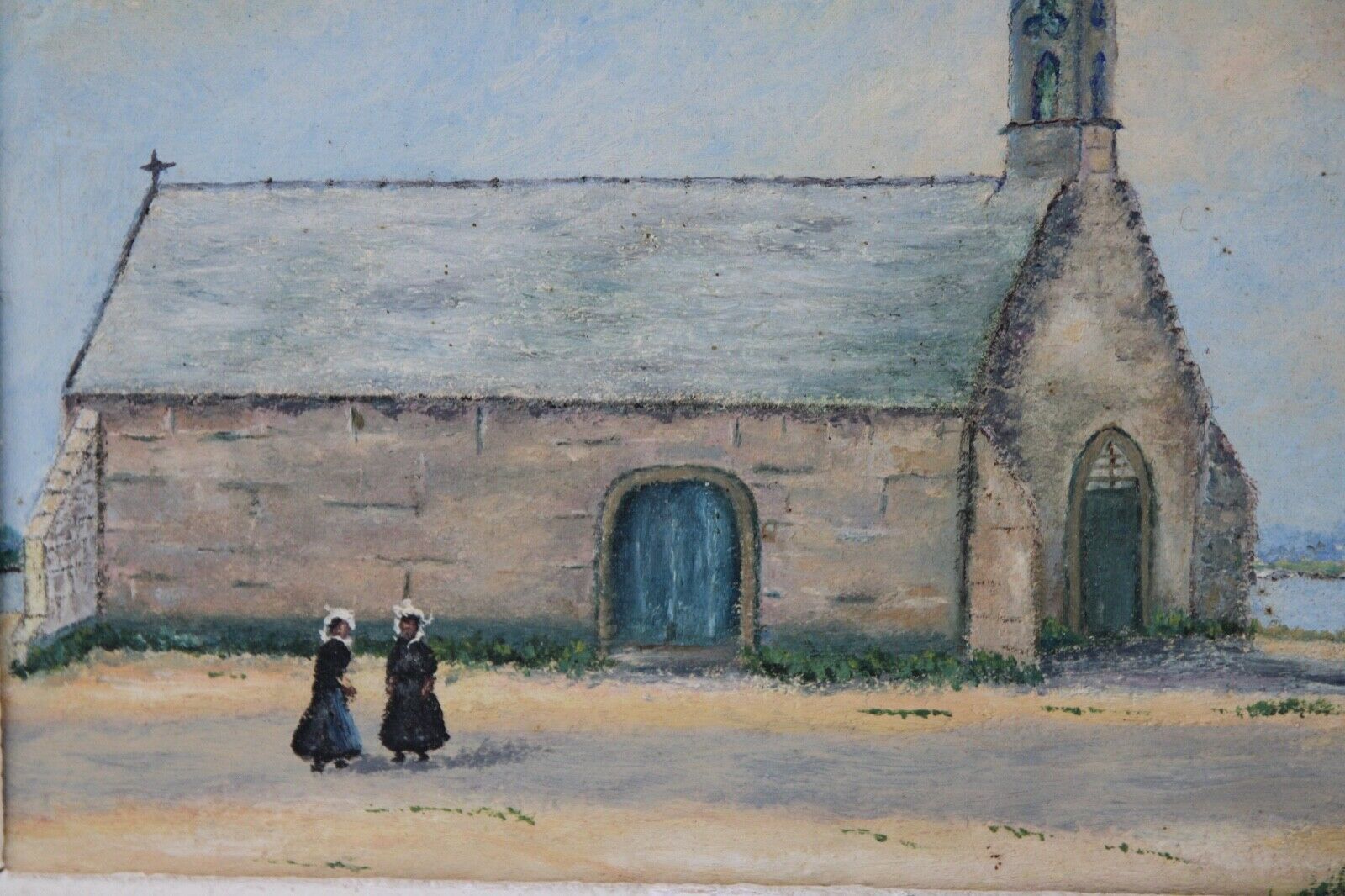 Pair of paintings breton school r euzemes eyzemes signature to identify