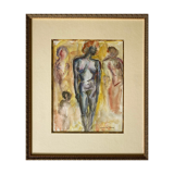 Women's group by Jean Pierre Germain Aquarelle and pen