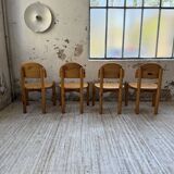 Set of 4 Daumiller pine chairs