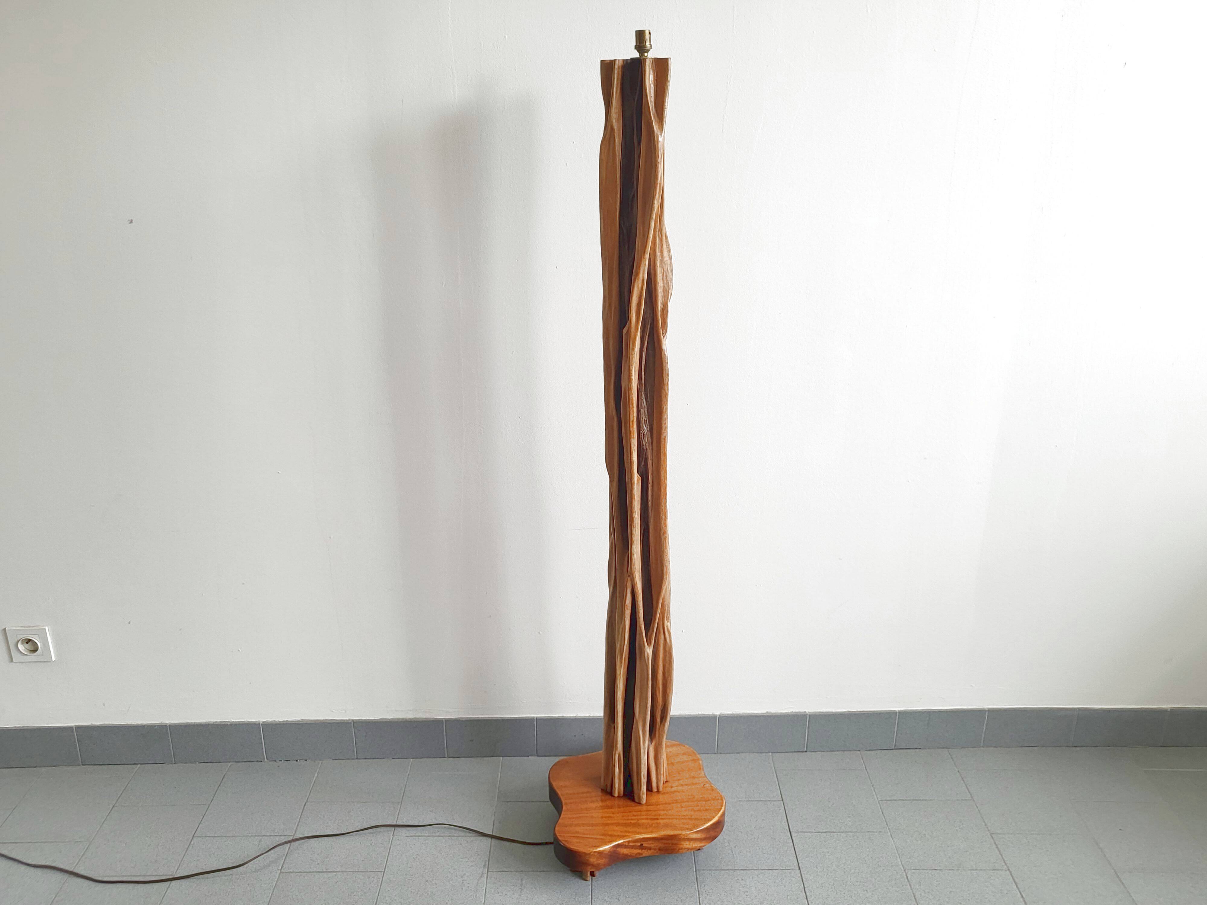 Vintage driftwood & mahogany floor lamp 1960s