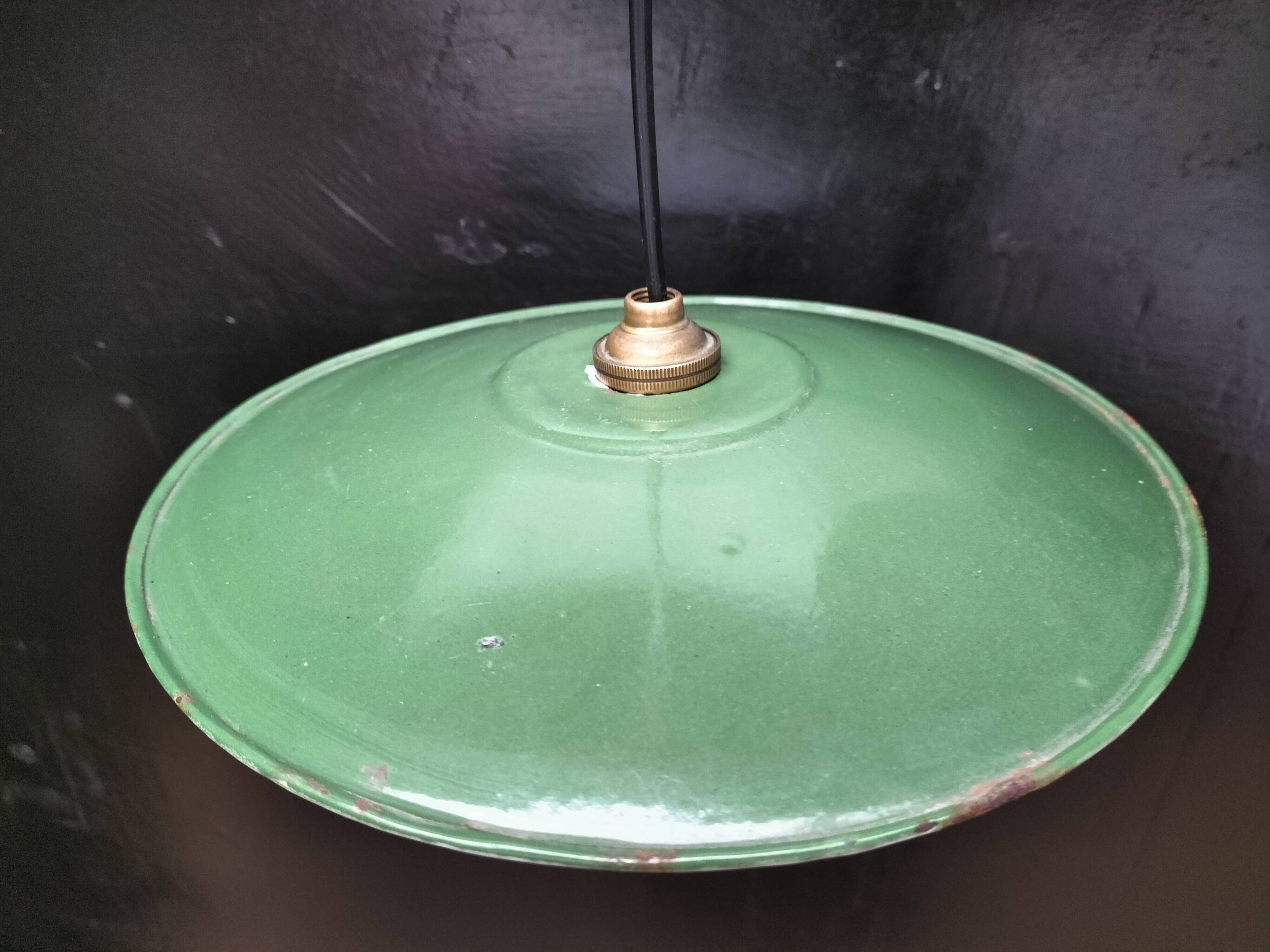 Enameled sheet metal pendant lights