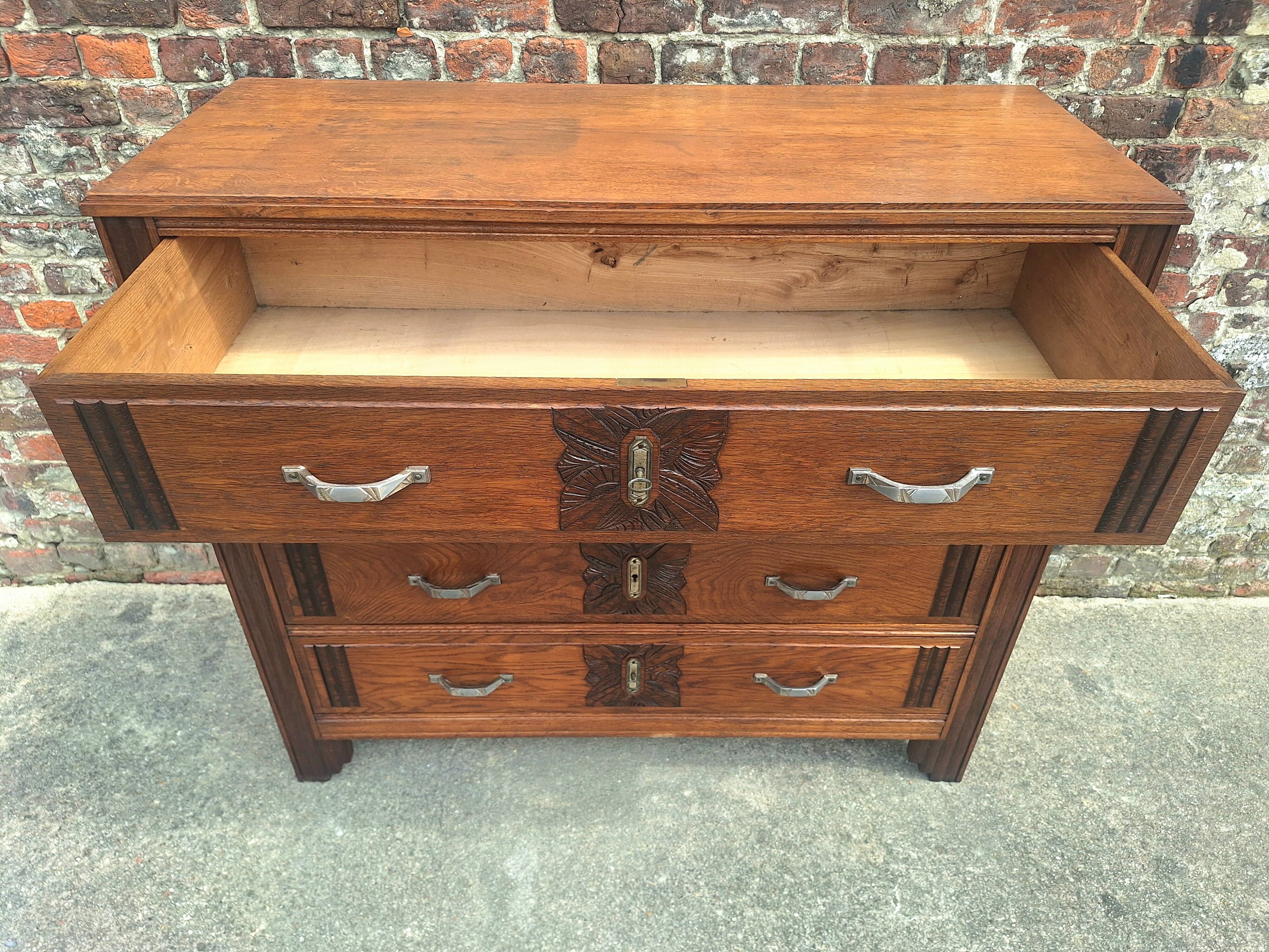 Large Art Deco chest of drawers, vintage antique furniture.