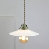 Mid-Century Italian Ceramic and Brass Pendant Lamp