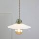 Mid-Century Italian Ceramic and Brass Pendant Lamp