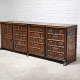Spanish Brutalist Sideboard With Geometric Patterns, 1940s