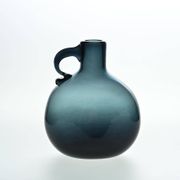 Cruche en verre soufflé bleu par Claude Morin, Dieulefit vers 1970
