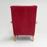 Renovated Jindrich Halabala armchair, 1950s
