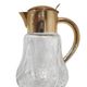 Carafe, transparent crystal, gilded brass, Germany, 1950s