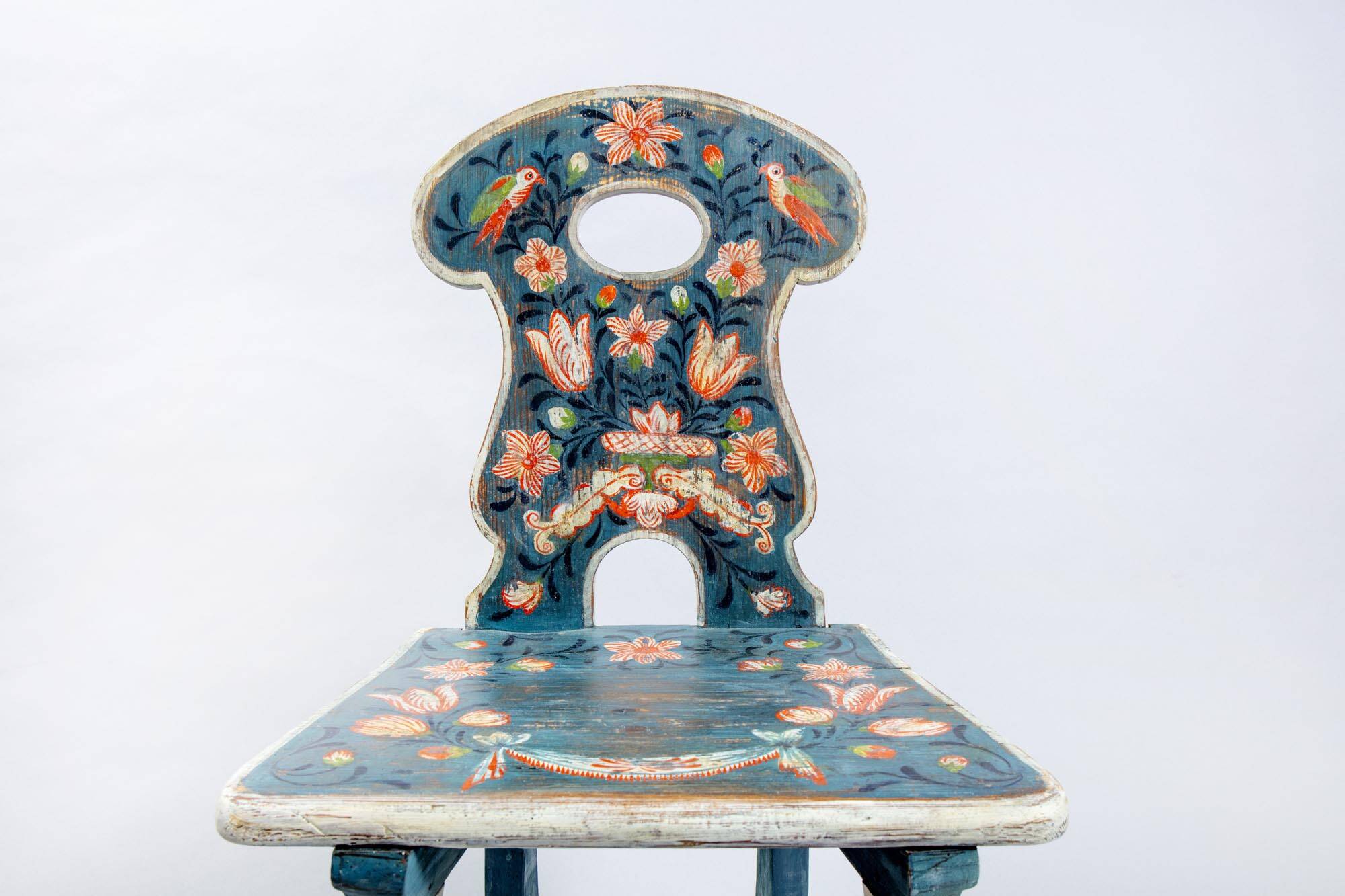 Chair with floral painting around 1900