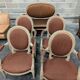 Antique Louis XVI style salon – Basket seat settee and 4 armchairs