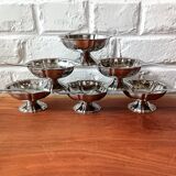6 Guy Degrenne ice cream cups and spoons, Louis XV model