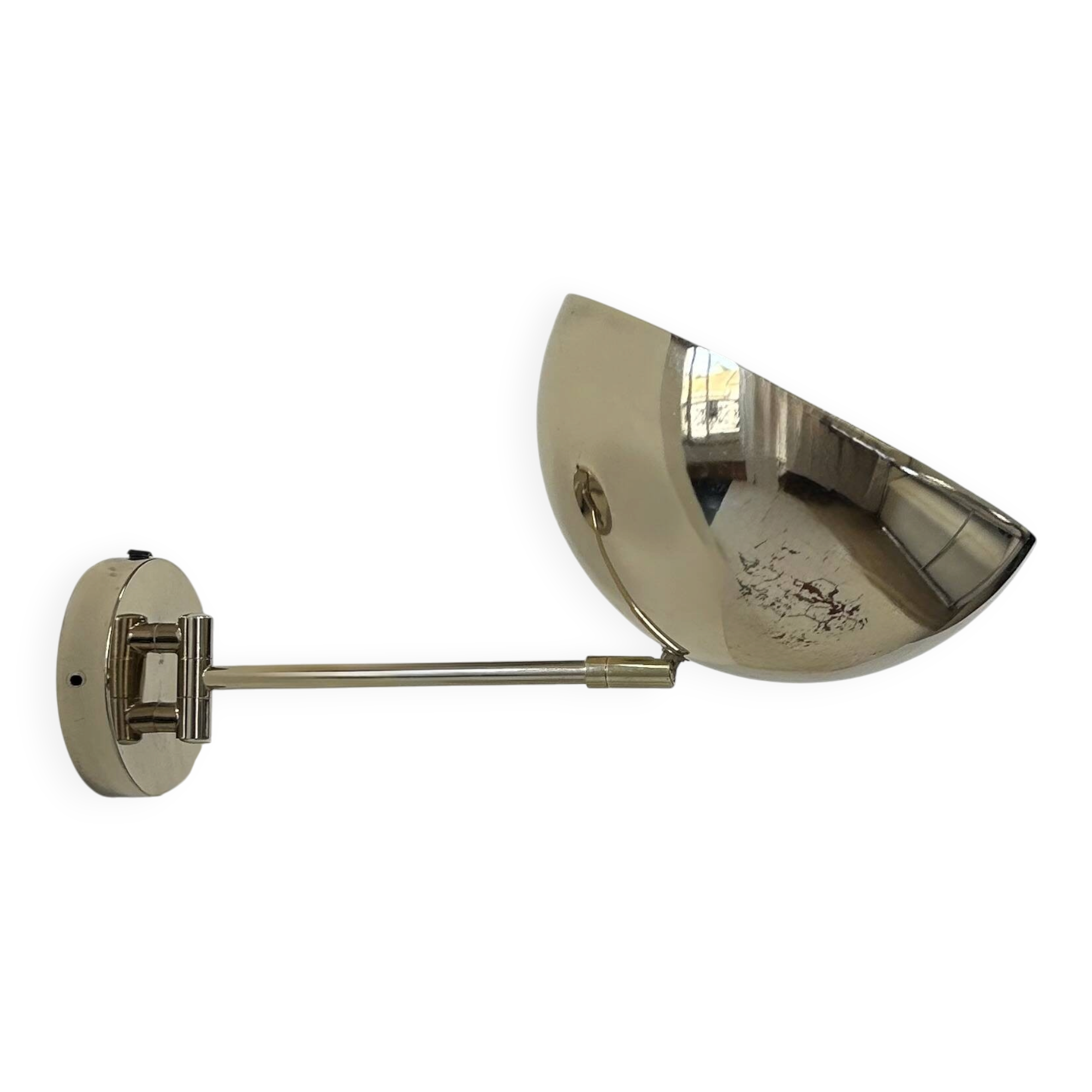 Applique orientable vintage, laiton patiné, France, 1970