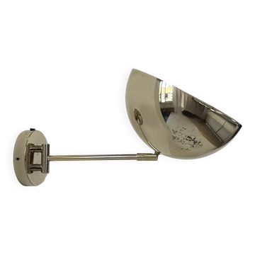Applique orientable vintage, laiton patiné, France, 1970