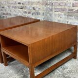 Vintage bedside tables in blond teak 1960