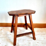 Brutalist wooden stool 1950