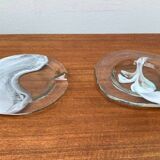 German Vintage Art Collection Richartz Plate and Bowl in Glass by Hans Jürgen Richartz for Mathildenhütte, Solingen, Set of 2