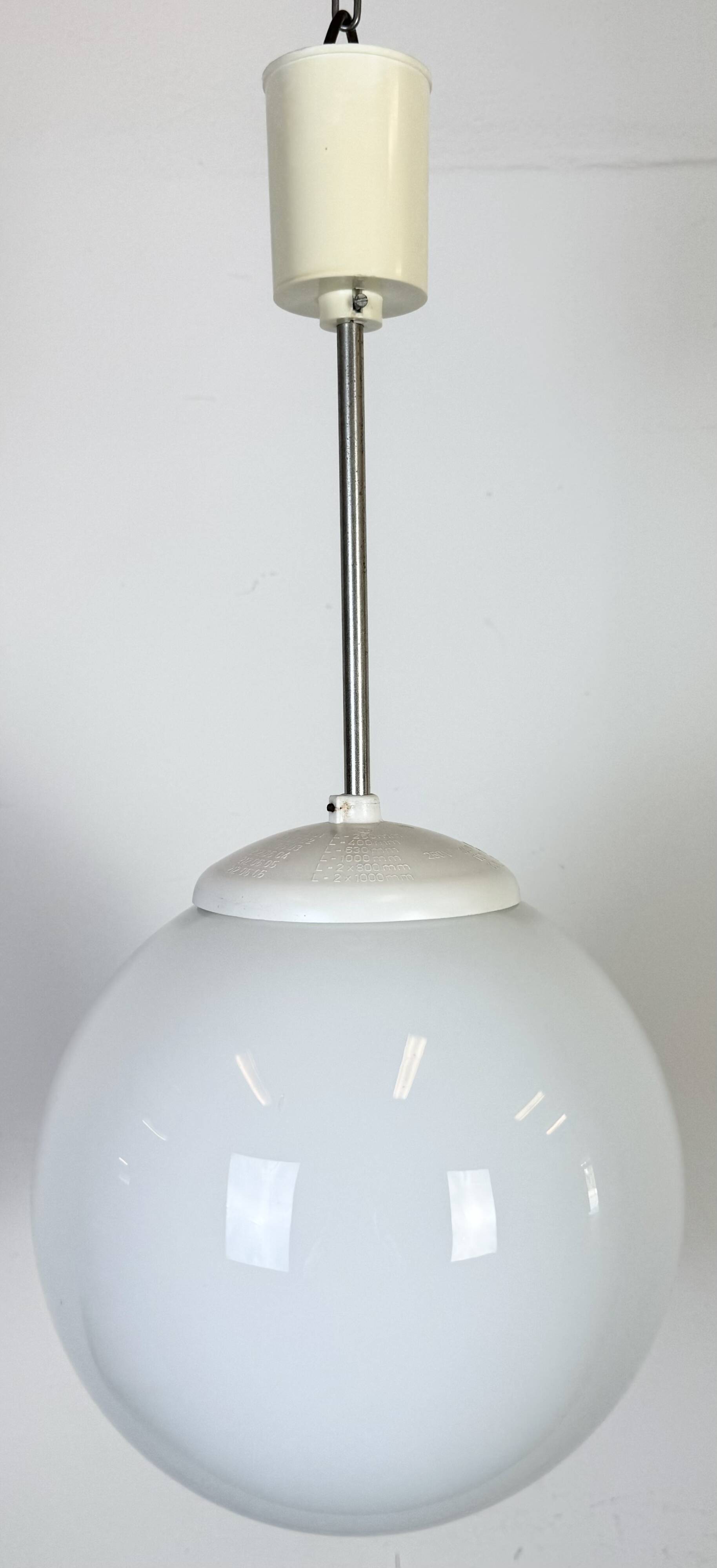 Vintage Chandelier with Milk Glass from Elektrosvit, 1960s