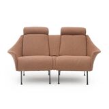 Two-seater canapé in hazelnut boucle, 1950s.