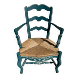 Provencal style straw armchair