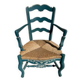 Fauteuil paillé style provençal