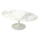 Table basse ovale "tulipe » marbre arabescato Eero Saarinen & Knoll International