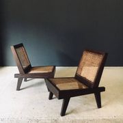 Low Modernist Folding Chairs by Pierre Jeanneret for Chandigarh, India, 1960s, Set of 2